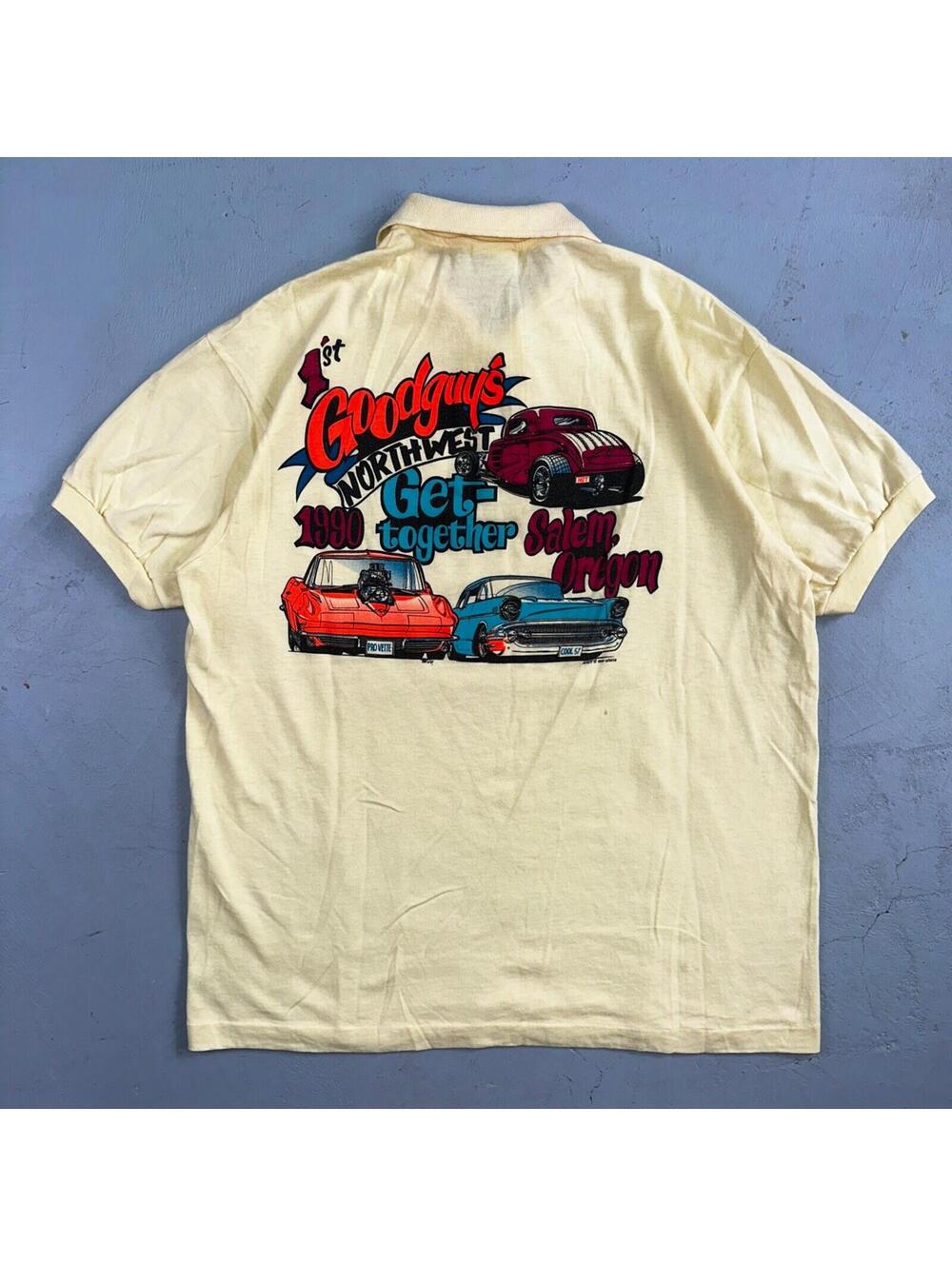 Goodguys Polo Anvil Large VTG T Shirt Cars Hot Rods Cars Corvette Cool Oregon